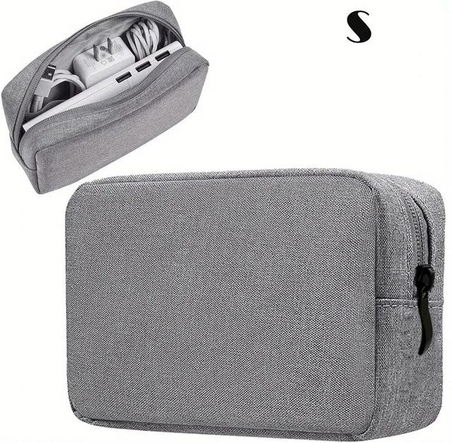 Love Home Garden Tragbarer Organizer-Koffer für Kopfhörer und Zubehör in Schwarz und Grau mit USB-C Anschluss - Bild 1