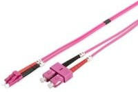 Digitus LWL Patchkabel Duplex LC auf SC Multimode OM4 in Pink und Purple - Bild 1