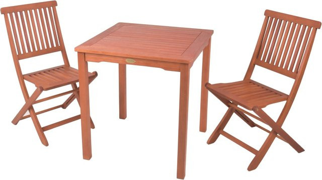 Garden Pleasure Gartenmöbel-Set Angwin-Pittsburgh 3-teilig aus Teak und Eukalyptus in Braun - Bild 1