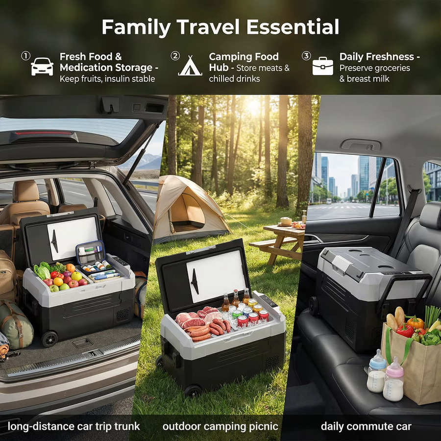Podofo Kompressor-Kühlschrank für Camping und Outdoor, tragbarer Mini-Kühlschrank für das Auto mit 35L, 45L oder 55L Volumen - Bild 5