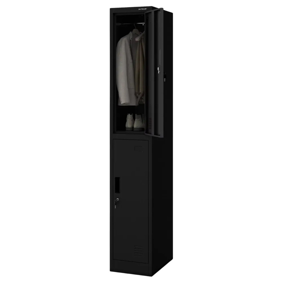 JAN NOWAK Umkleideschrank IGOR Spind mit 2 Abteilen, Schwarz, H x B x T: 185 x 31,7 x 45 cm - Bild 2