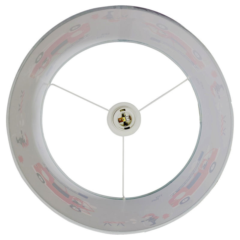 Pocoline Pendelleuchte Feuerwehr grau weiß aus Stoff und Kunststoff, Durchmesser: 30 cm, Höhe: 120 cm, E27 - Bild 3