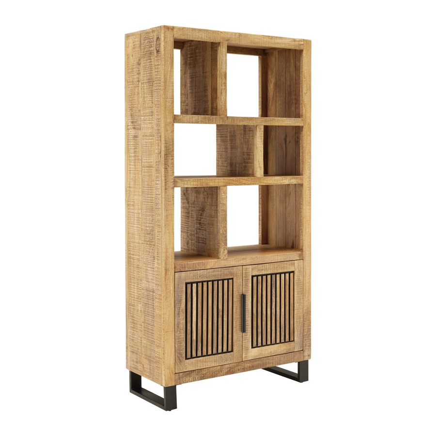 Mömax Regal Everest aus Mango-Holz und Metall in Naturfarben und Schwarz, H x B x T: 180 x 88 x 40 cm - Bild 2