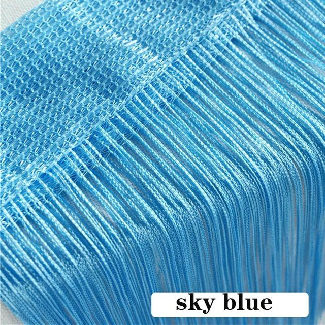 Big House decor Fadenvorhang aus Polyester in Himmelblau, semi-transparentes String-Panel als Trennwand für Fenster oder Türen, Breite: 100 cm, Höhe: 200 cm - Bild 1