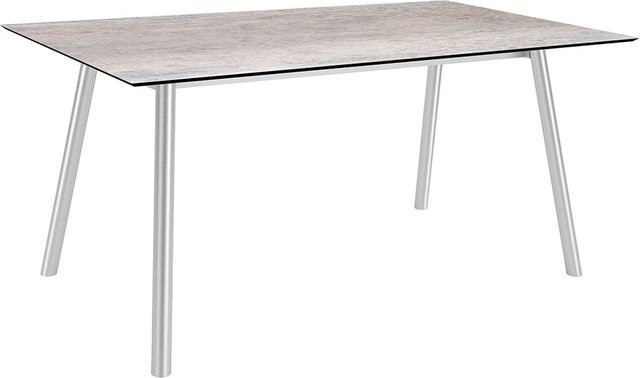 Stern Tisch INTERNO Rundrohr mit Tischplatte Silverstar 2.0 Smoky in Grau, B/T/H: 180 x 100 x 75 cm - Bild 1