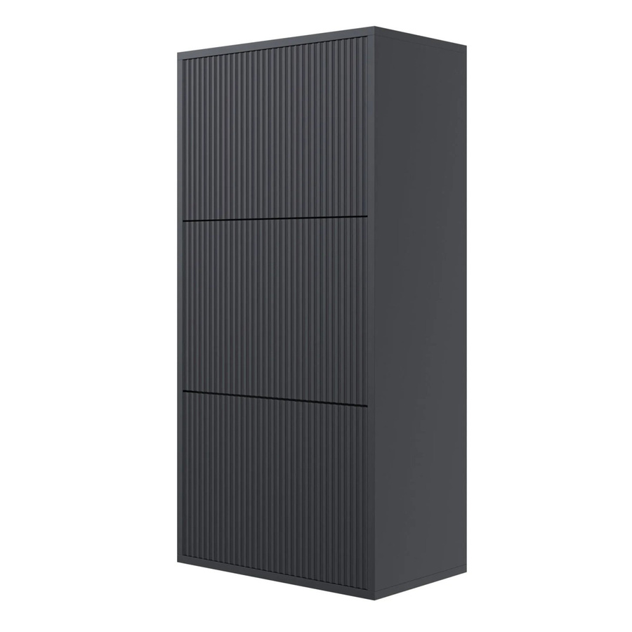 Selsey Veldio Schuhschrank hängend mit Rillenfront Schwarz B/T/H: 50 x 20 x 103 cm - Bild 2
