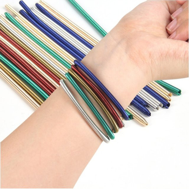 soulbao Metall Frühling Armband, Multi-Farbe, 5-teiliges Set, Massage Ring Stress Relief Spielzeug - Bild 1