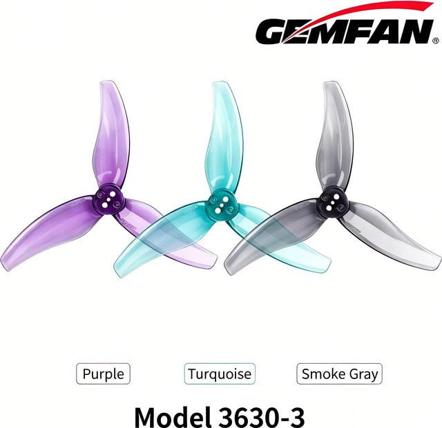Gemfan Hurricane 3520 3.5x2x3 3-Blatt Tri-Blade FPV Propeller für 3 Zoll Toothpick Racing Drohnen, 12 Paar, Gelb - Bild 1