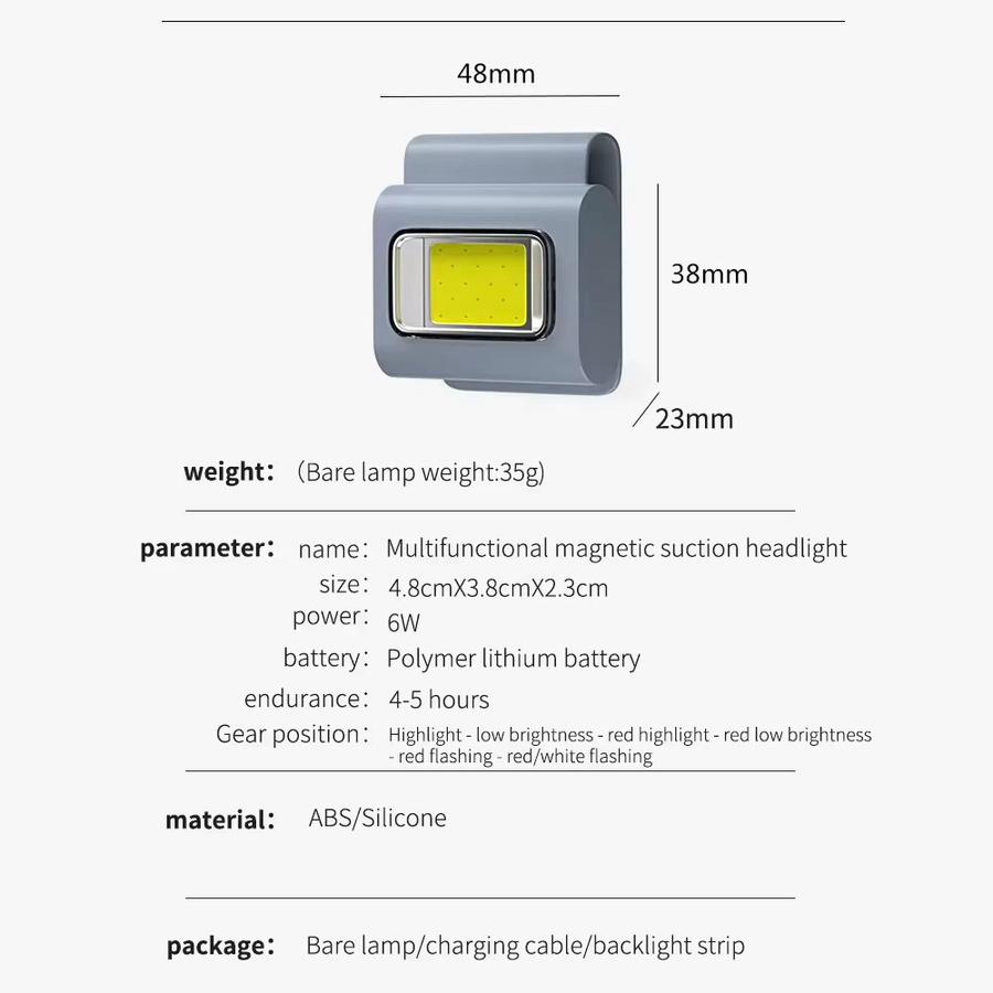 XIWANGFIRE LED-Stirnlampe mit COB-Technologie, wiederaufladbare Touch-Steuerung, magnetische Arbeitslampe für professionelle Reparaturen und Outdoor-Einsätze - Bild 4