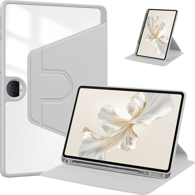 Magnetische 360 Grad Rotationshülle aus PU-Leder für OnePlus Pad 2 (2024) und OnePlus Pad Pro 12,1 Zoll, Farbe: Grau - Bild 1