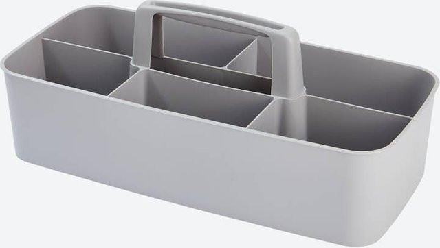 Organizer mit Tragegriff in Grau aus Polypropylen, B/T/H: 15,5 x 32,5 x 13 cm - Bild 1