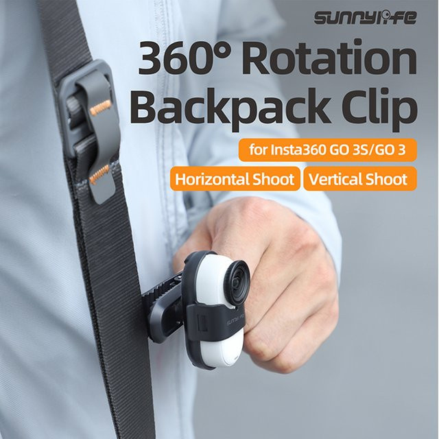 Insta360 Rotierender Quick-Release Rucksack Clip Halterung für Insta360 GO 3S und GO 3 in Schwarz - Bild 1