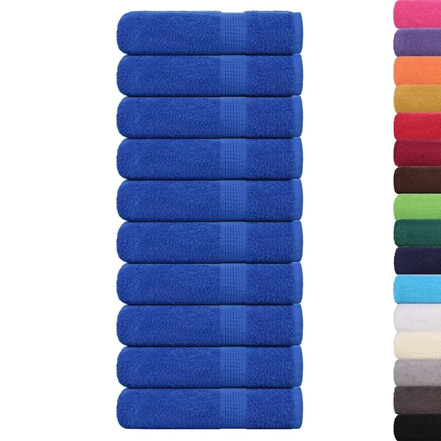 vidaXL Handtuch-Set aus 100% Baumwolle, 10 Stück, Blau, B: 50 cm, L: 100 cm, 360 g/m² - Bild 2
