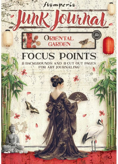 Stamperia A5 Junk Journal Focus Points Oriental Garden Konstruktionspapier Multicolor - Bild 1
