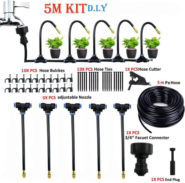 TOOLCRAFT Universal-Düse Zerstäubender Sprinkler für automatisches Bewässerungs- und Kühlsystem, Schwarz, Kunststoff, 5/8mm - Bild 1
