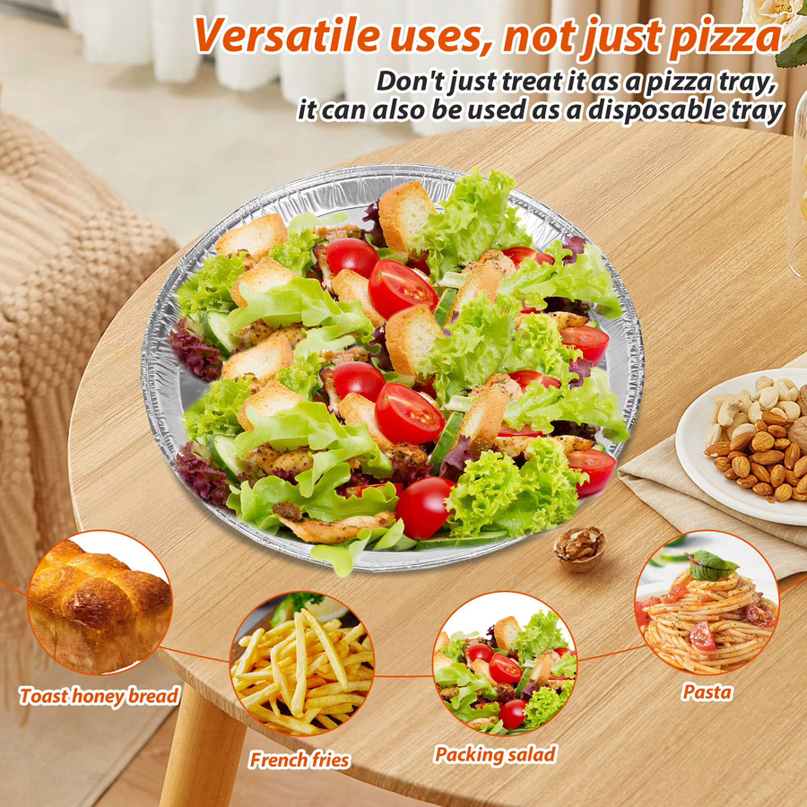 Willstar 20er Set Einweg Pizza Tabletts aus Aluminium, Rund, Silber, Durchmesser: 30,48 cm - Bild 3