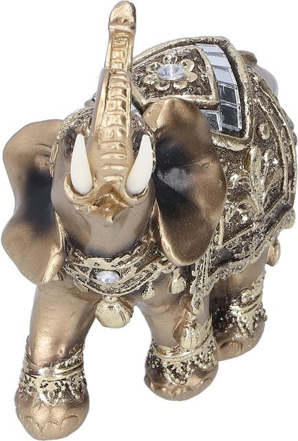 OutsideWorld Elefantenstatue als Feng Shui Ornament aus Harz in Gold für deine Desktop-Dekoration - Bild 1