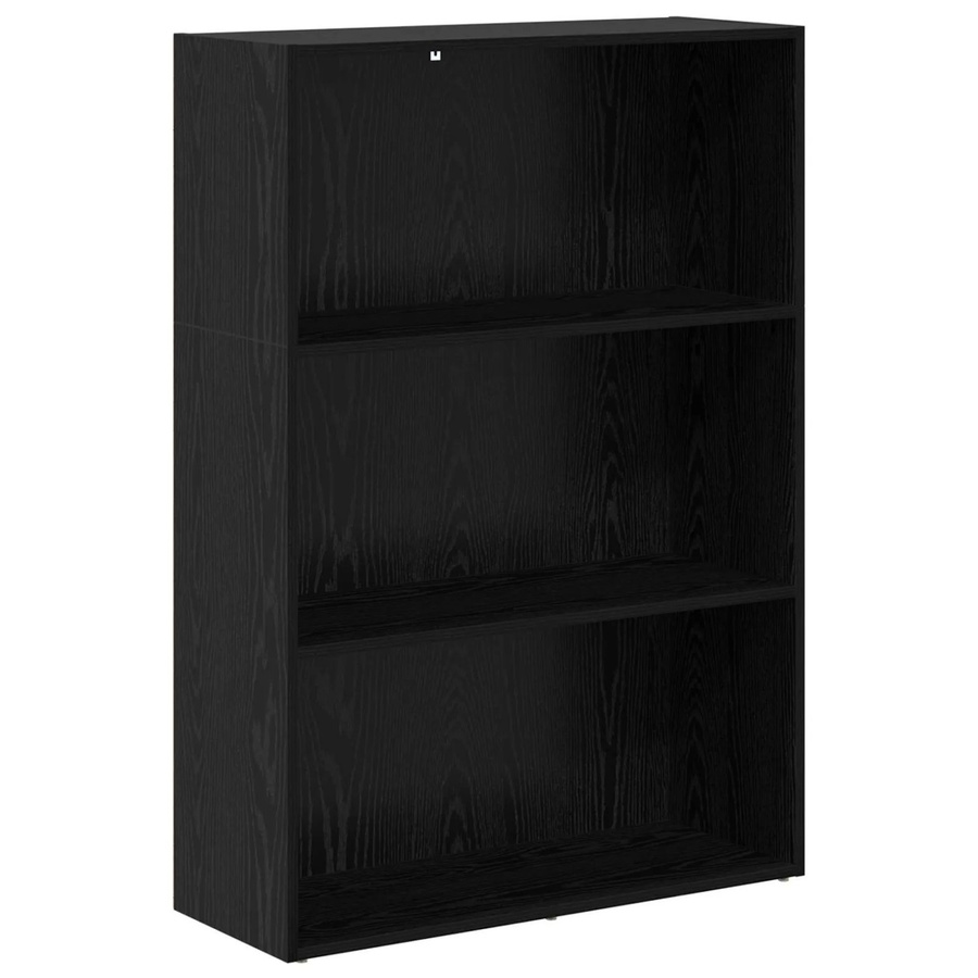 vidaXL Bücherregal in Schwarz und Eichen-Optik mit verstellbaren Regalböden, B/T/H: 60 x 30 x 76,5 cm - Bild 2