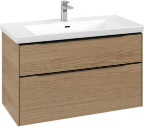 Villeroy & Boch Waschtischunterschrank Subway 3.0 in Braun, Wandmontage mit integrierter LED-Beleuchtung und Schubladen, B/T/H: 97,3 x 57,6 x 47,8 cm - Bild 1