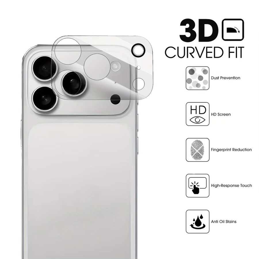 3er-Set Kamera Objektiv Schutz für iPhone 16 15 14 13 12 11 Pro Max und Mini in Transparent - Bild 1