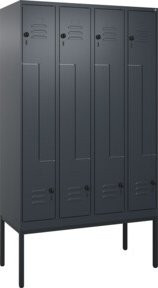 C+P Z-Spind Classic PLUS Garderobenschrank mit 8 Fächern, Gestell aus Stahl, Anthrazit/Schwarz, H x B x T: 212 x 120 x 50 cm - Bild 1