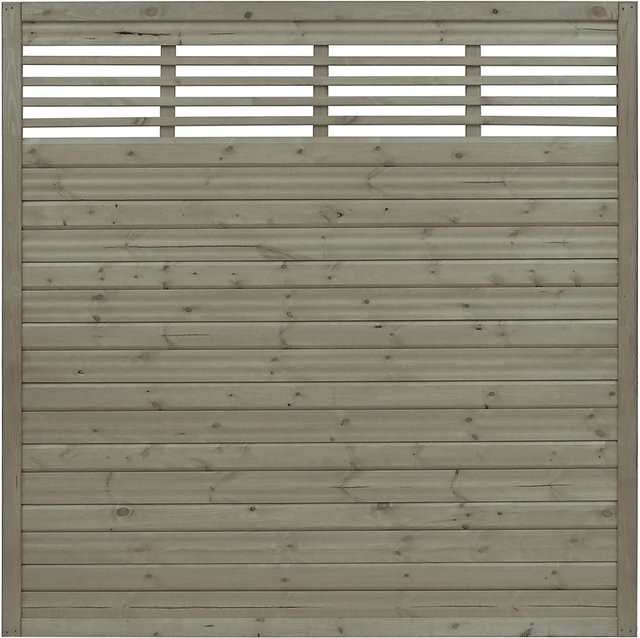 Sichtschutzzaun Element Nicea von Andrewex aus Kiefernholz in Grau, 3-fach lasiert, B/H: 180 x 180 cm - Bild 1