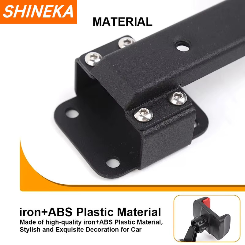 SHINEKA Mittelkonsole GPS-Halterung und Telefonhalter für Jeep Wrangler JL 2024 Up und Jeep Gladiator JT 2024 Up in Schwarz - Bild 3