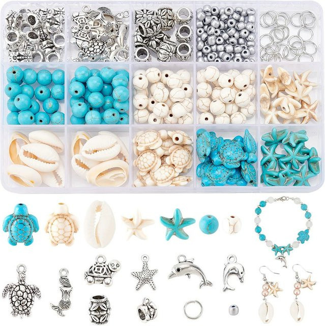 QIAO Charms Anhänger, Legierung, Silber, Türkis, Unisex - Bild 1
