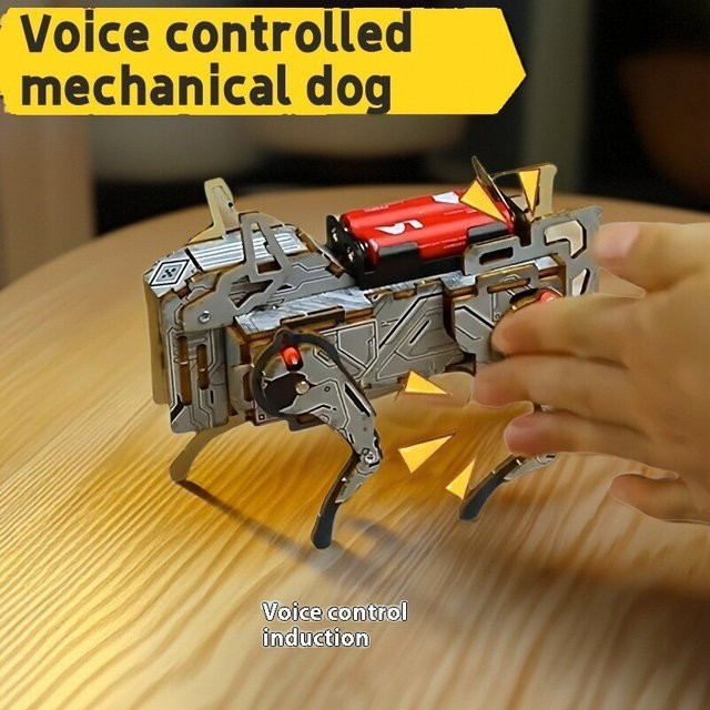 soulbao DIY Holz sprachgesteuerter mechanischer Hund, STEM Kit, Lern- und Bildungsprojekt - Bild 1