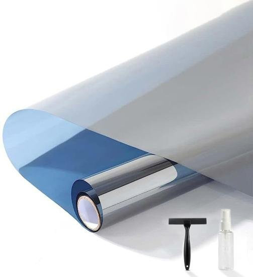 Wärmeregulierende Fensterfolie von Fashionablech in Grau mit UV- und Infrarot-Schutz aus explosionsgeschütztem PET-Material, Breite: 200 cm - Bild 1