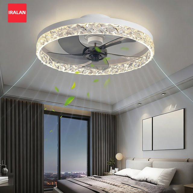 Smart Home Deckenventilator mit Licht von IRALAN für Wohnzimmer und Arbeitszimmer, geräuscharmer Ventilator mit Timer, Dimmer und CCT-Funktion - Bild 1