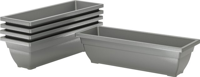 Outsunny 5er Set stapelbare Blumentöpfe aus Kunststoff in Grau, wetterfeste Pflanzkübel für innen und außen, Höhe: 59 cm, Breite: 21 cm, Tiefe: 21 cm - Bild 1
