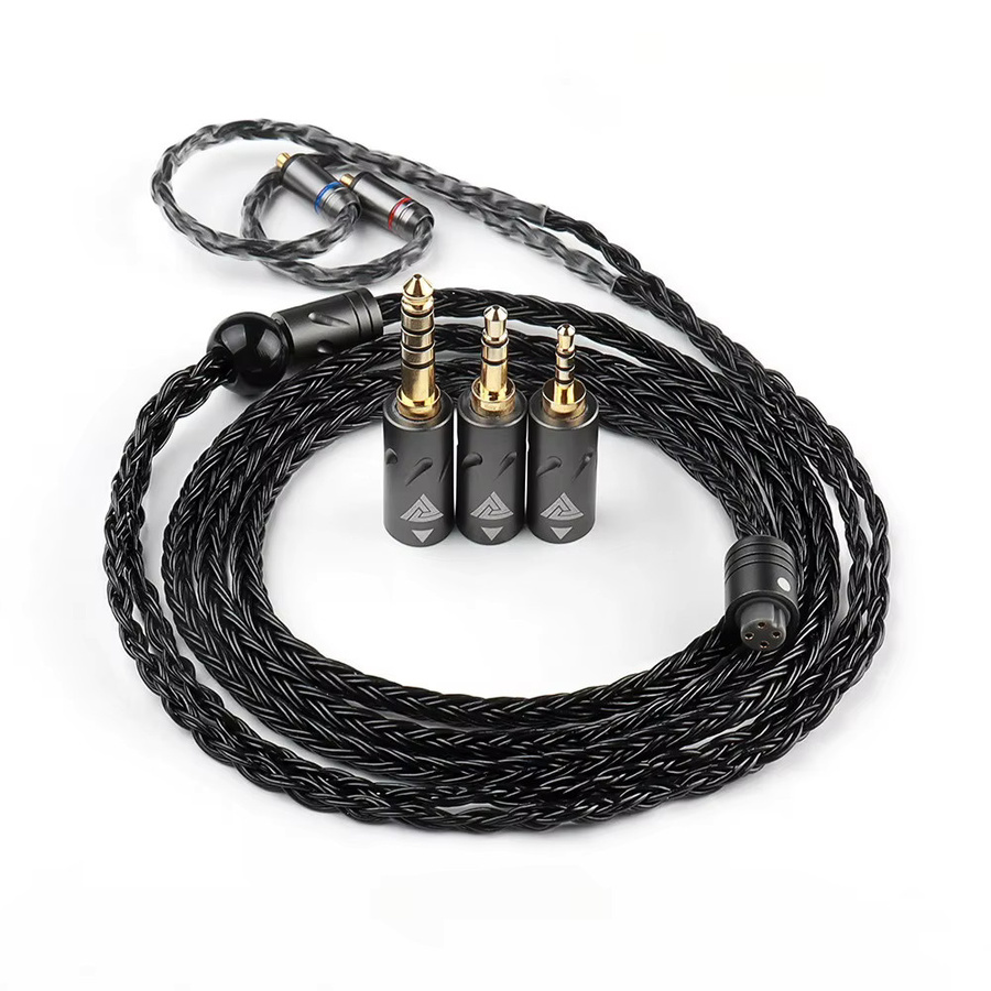QKZ Q1 MAX HIFI-Kopfhörer-Upgrade-Audiokabel mit 16 Kernen, 3in1 versilbert, grau, MMCX und QDC Anschluss - Bild 4
