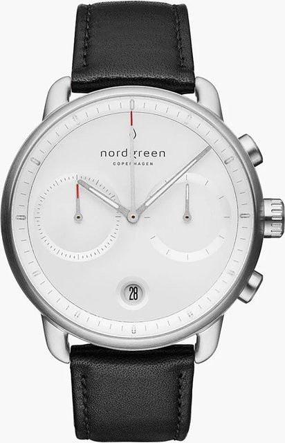 Nordgreen Herrenuhr Pioneer Chronograph, Quarz, Edelstahl, 42 mm, Leder - Bild 1