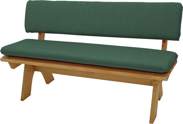 DEGAMO Auflagenset DALLAS für 3-Sitzer Bank, dunkelgrün, 2-teilig, waschbare Bezüge aus Baumwolle und Polyester - Bild 1