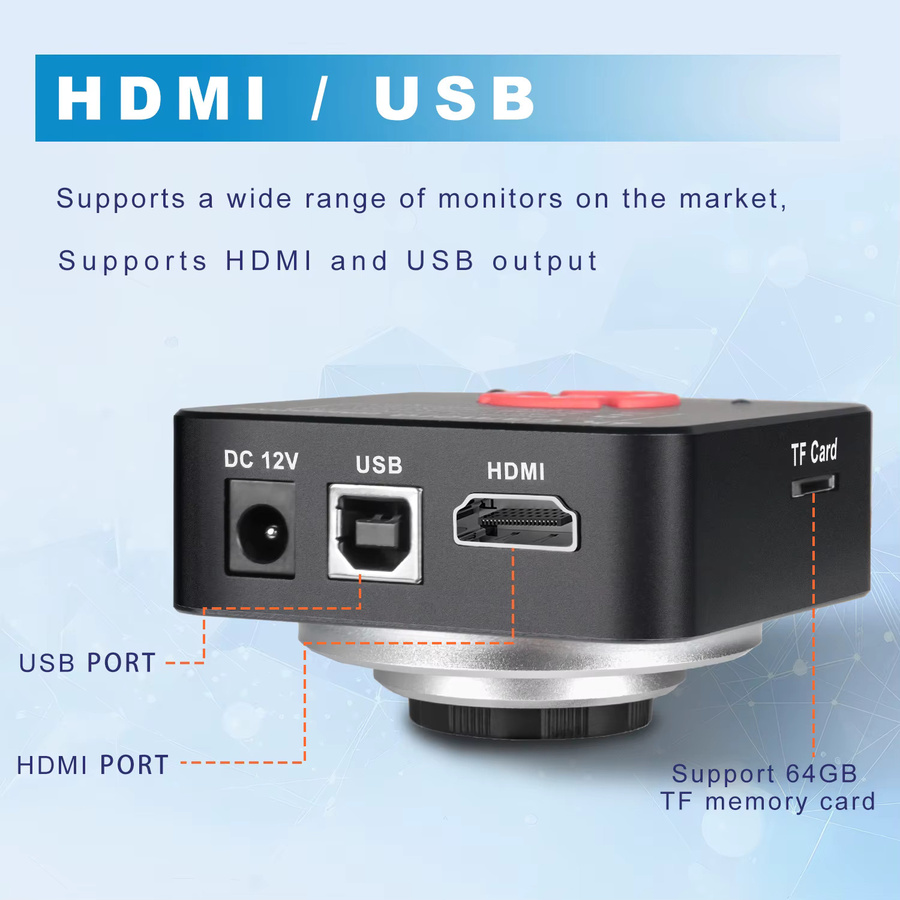 YIZHAN Industriemikroskopkamera 4K 60MP mit IMX415 Sensor, HDMI und USB, Schwarz, inklusive Windows-Messsoftware und Fernbedienung für Trinokularmikroskope, PCB-Reparatur und Elektronikinspektion - Bild 3