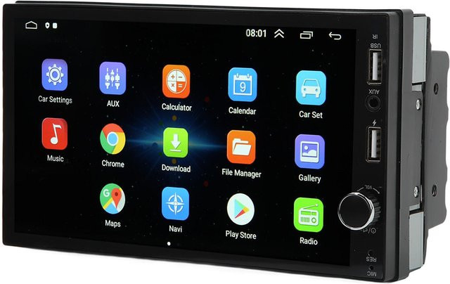 Koogeelife Multimedia-Autoradio mit 7 Zoll Touchscreen, Bluetooth, GPS-Navigation und Rückfahrkamera, Android, Schwarz - Bild 1