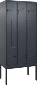 C+P Z-Spind Classic PLUS Garderobenschrank mit 6 Fächern, Anthrazit/Schwarz, H x B x T: 212 x 90 x 50 cm - Bild 1