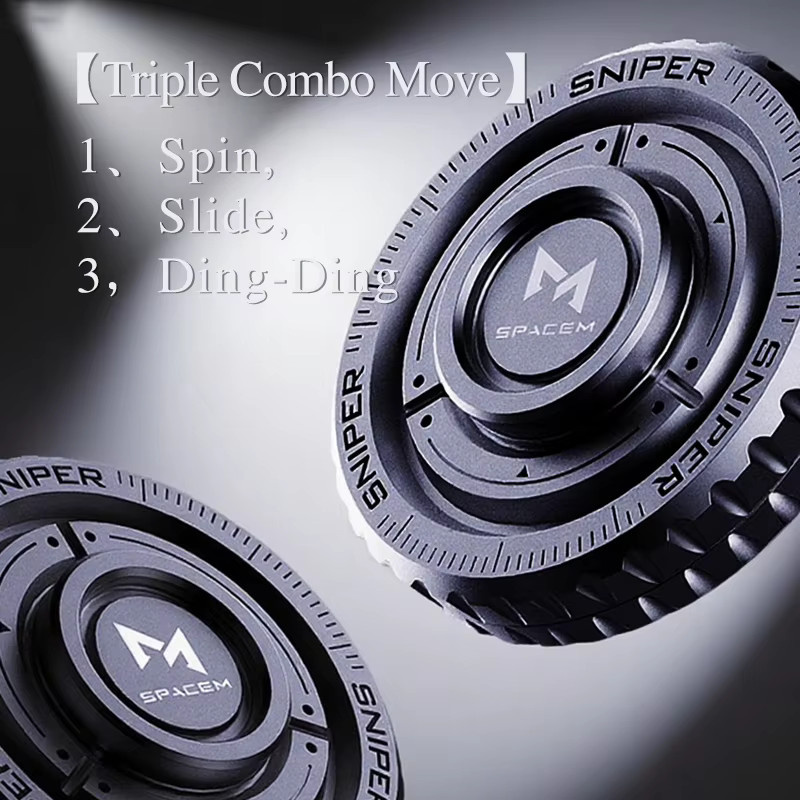 YIJOO 3-in-1 Fidget Spinner Set aus Metall in Schwarz zur Angstlinderung und Stressreduzierung - Bild 2
