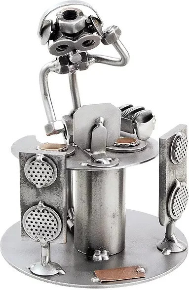 Schraubenmännchen Diskjockey Hinz & Kunst Deko-Figur in Silber Metall-Optik - Bild 1