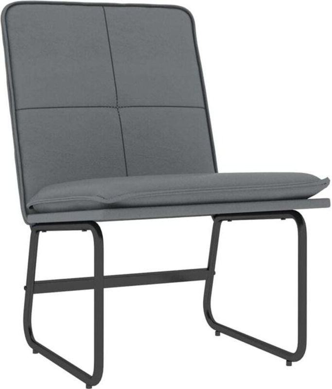 Vidaxl Loungesessel Modern Grau aus Kunstleder B: 54 cm, T: 75 cm, H: 76 cm - Bild 1