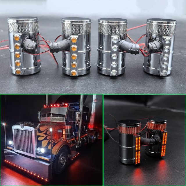 Tamiya Metallluftfilter mit Licht, Zubehör, 1:14 - Bild 1