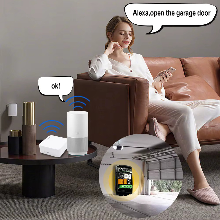 Universal 2CH Tuya Zigbee Wifi Garage Fernbedienung Empfänger für Doorhan ECOSTAR NORMSTAHL ERREKA CARDIN ATA PTX-4 Aprimatic Pujol Forsa AT-4 SCS SENTINEL 433MHz 433.92MHz Sender Türöffner - Bild 5