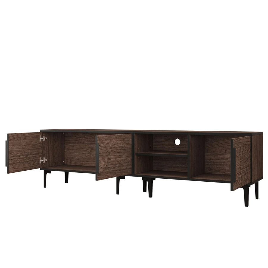 okwish TV Schrank für dein Wohnzimmer in Braun mit Stauraum-Fächern, B/T/H: 180 x 35 x 49 cm - Bild 2