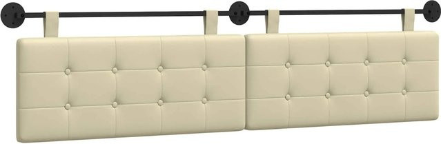 vidaXL Wandmontiertes Polsterpaneel aus Kunstleder in Beige, B/H/T: 210 x 55 x 5 cm - Bild 1