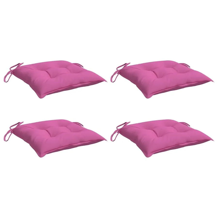 vidaXL Stuhlkissen 4er Set Rosa aus Polyester, wasserabweisend und UV-beständig, B/T/H: 40 x 40 x 7 cm - Bild 2