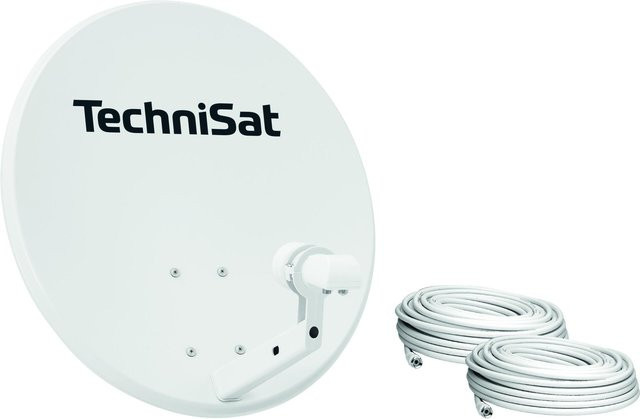 TechniSat TECHNITENNE 60 Sat-Anlage in Lichtgrau mit Twin-LNB und 2x 10m Kabel - Bild 1