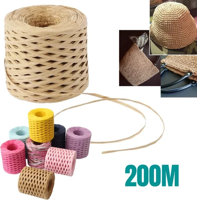 Beiges Raffia-Garn aus Papier für DIY Bastelarbeiten und Hochzeitsdekoration, 200 m - Bild 1