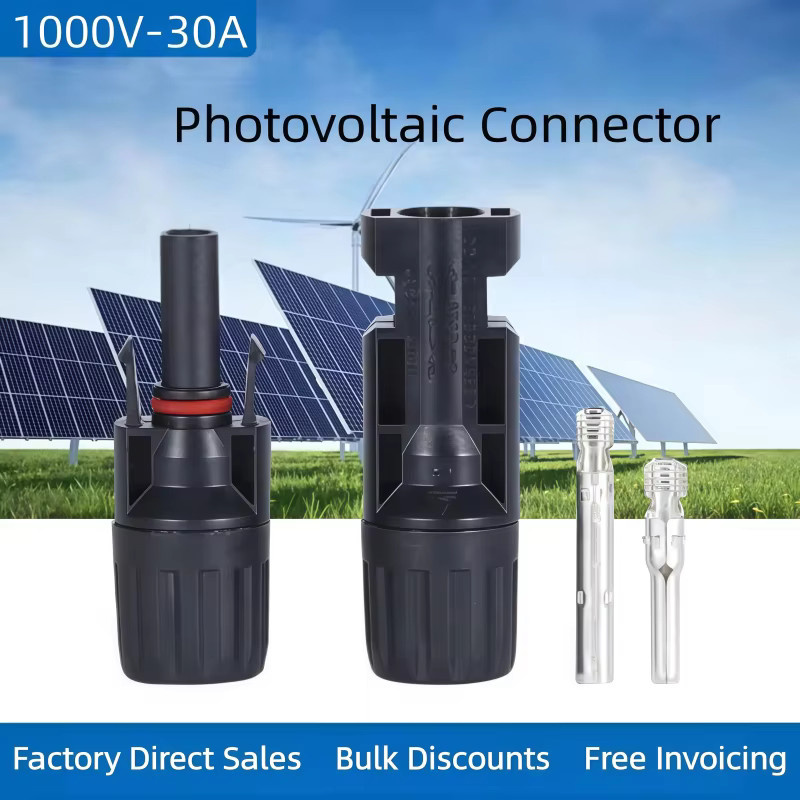 Solar-Steckverbinder Set für PV-Kabel 2,5/4/6mm², 1000V 30A, Farbe: Schwarz - Bild 2