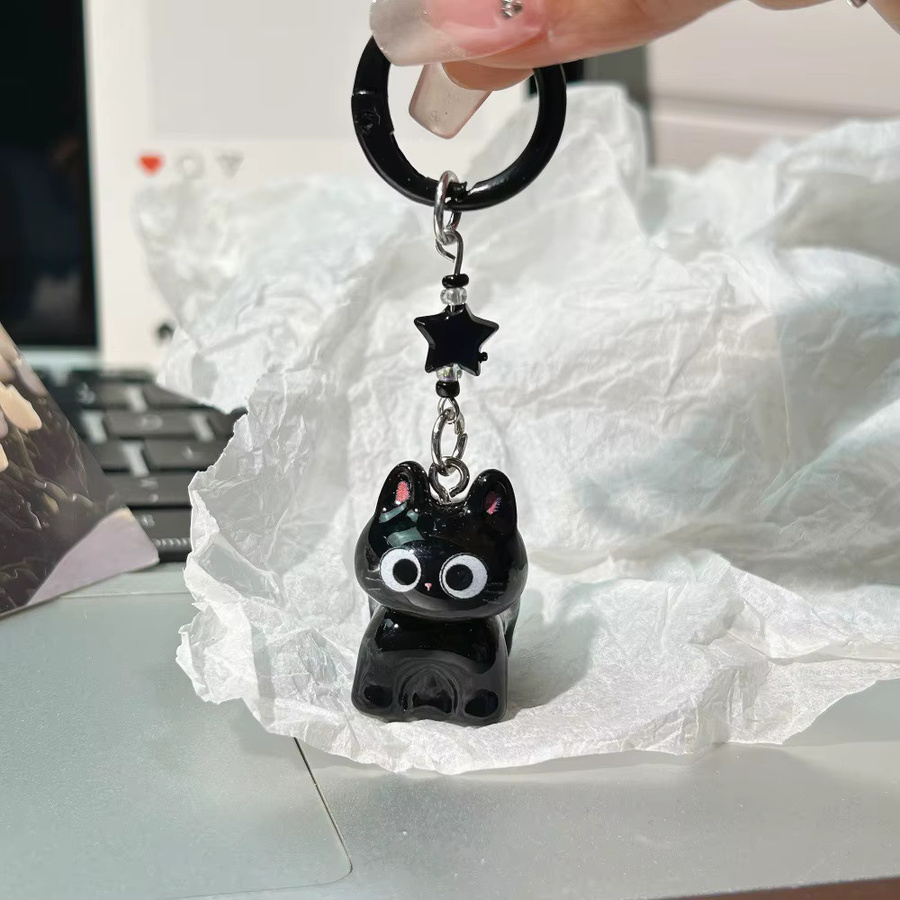 Noter Anhänger-Schlüsselanhänger, schwarze Katze, Unisex - Bild 4